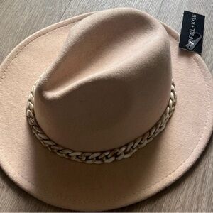 Kendall & Kylie Tan Hat with Chain Accent